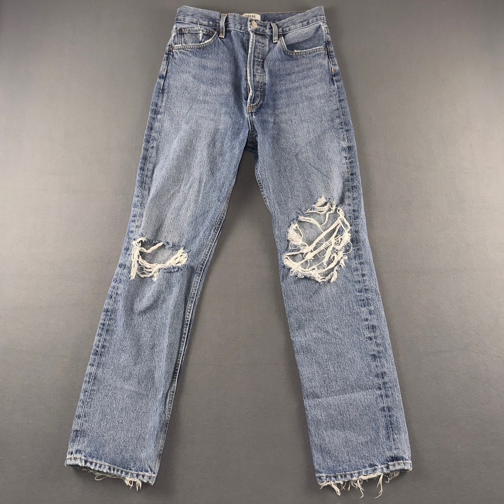 AGOLDE 90s Mid Rise Loose Fit Distressed Jeans 26 Organic Cotton A154C-1206